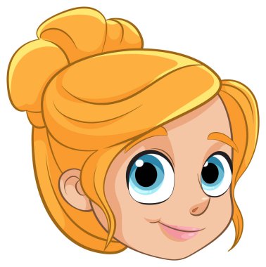 Büyük mavi gözlü bir kızın tasviri