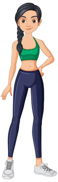 stock vector Woman in athletic wear, ready for exercise