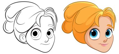 Prenses bir kızın rengi ve ana hatları.