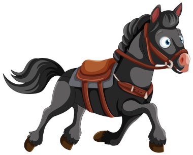 Eyeri olan şirin bir çizgi film atı.