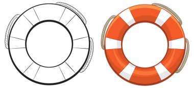 Vector illustration of a lifeguard's life preserver clipart