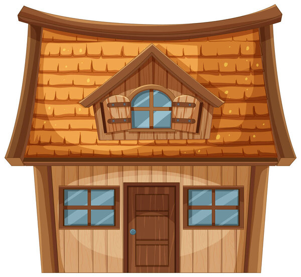 A cozy wooden house with a gable roof