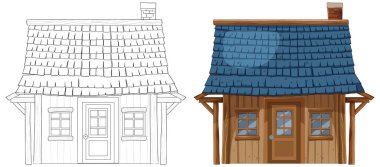 Kırsal bir evin ayrıntılı ön görüntüsü