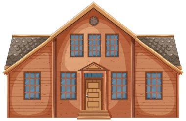 Ahşap bir evin detaylı bir taşıyıcısı.