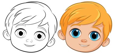 Bir çocuğun yüzünün rengi ve ana hatları.