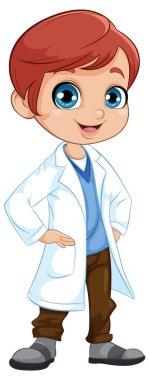 Beyaz önlüklü gülümseyen doktor.