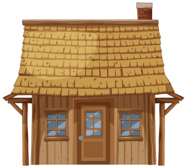 Sazdan çatılı güzel ahşap bir ev