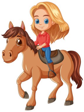 Kahverengi ata binen bir çocuk