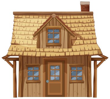 Sazdan çatılı güzel ahşap bir ev