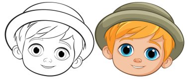 Bir çocuğun yüzünün rengi ve ana hatları.