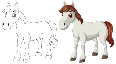 Renkli ve özet biçiminde sevimli bir at.