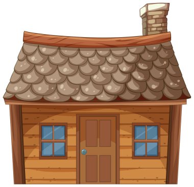 Baca ve pencereli rahat ahşap bir ev.