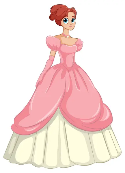 stock vector Princess in a pink and white dress