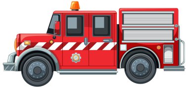 Kırmızı itfaiye aracının detaylı vektörü