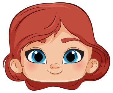 Mavi gözlü şirin çizgi film kızı.