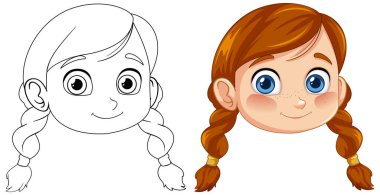 Örgü örgülü bir kızın resmi.