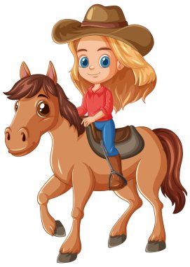 Kahverengi ata binen bir çocuk