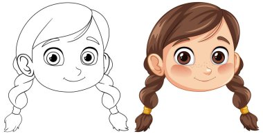 Örgü örgülü bir kızın resmi.