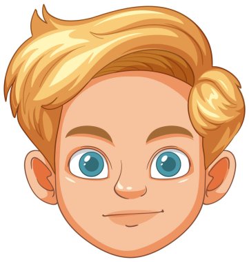 Gülümseyen sarışın bir çocuğun resmi.