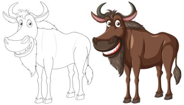 Özet geçilmiş mutlu bufalo.