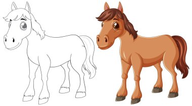 Renkli ve özet biçiminde sevimli bir at.