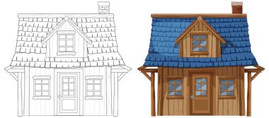 Büyüleyici ahşap bir evin detaylı taşıyıcısı.