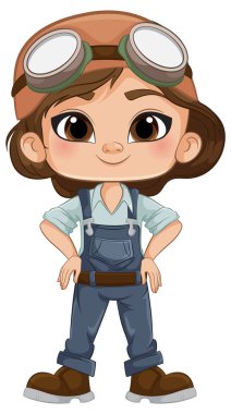 Gözlüklü ve tulumlu genç kız.