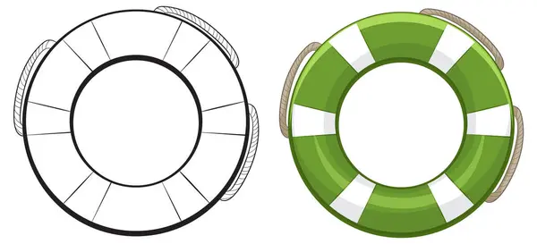 stock vector Colored and outlined lifebuoy vector illustration