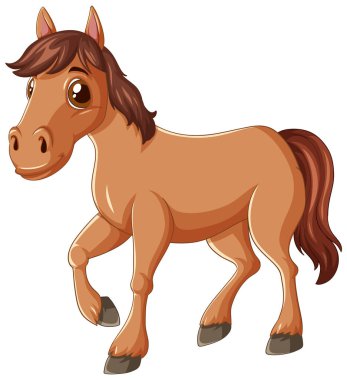 Adorable brown horse with big eyes clipart