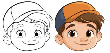 Mutlu bir çocuğun yüzünün vektör çizimi