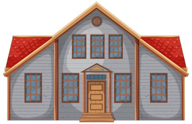 Sıcak, kırmızı çatılı bir evin tasviri.