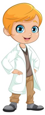 Beyaz önlüklü gülümseyen doktor.