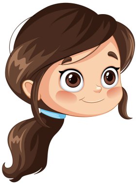 Kocaman gözleri olan sevimli çizgi film kızı.