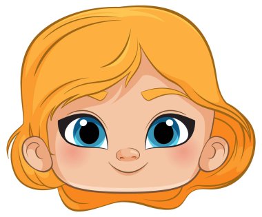 Turuncu saçlı, sevimli bir çizgi film kızı.