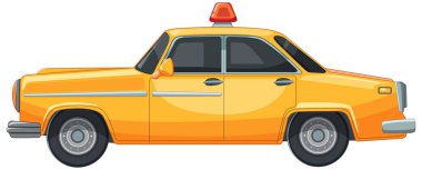 Sarı bir taksinin vektör görüntüsü
