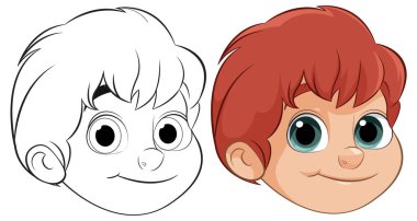 Bir çocuğun yüzünün rengi ve ana hatları.