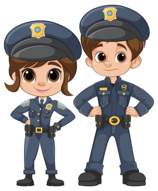 İki polis memuru üniformalı.