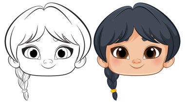 Örgülü bir kızın tasviri