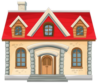 Kırmızı çatılı rahat bir ev.