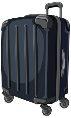 Parlak, siyah, sert kabuklu tekerlekli bavul.