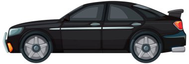 Modern siyah sedan, şık tasarımı var.