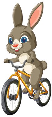 Şirin tavşan bisiklet sürmekten zevk alıyor.