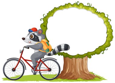 Sırt çantalı bir rakun.