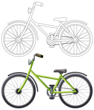 Bir bisikletin ayrıntılı vektörü iki stilde