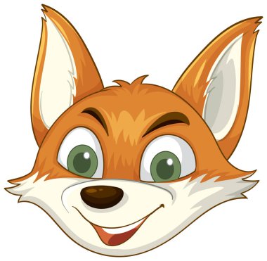 Kocaman yeşil gözleri olan gülen tilki suratı