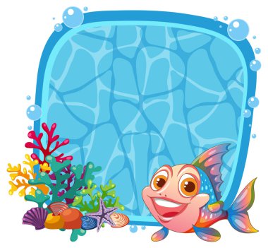 Neşeli balıklar canlı mercan resiflerinin yakınında yüzüyor.