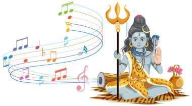 Müzik notaları ve ruhani sembollerle Tanrı