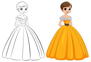 Güzel sarı elbiseli kız.