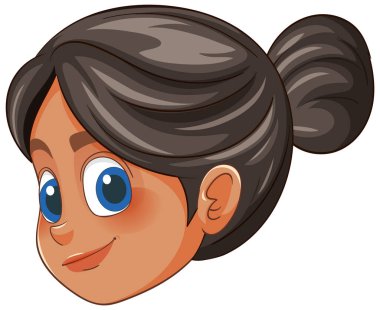 Neşeli bir yüzü olan bir kızın tasviri