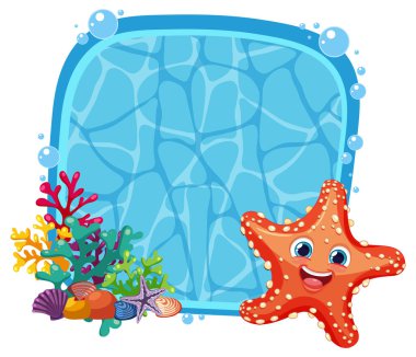 Renkli mercanlar ve deniz kabuklarıyla gülümseyen denizyıldızları